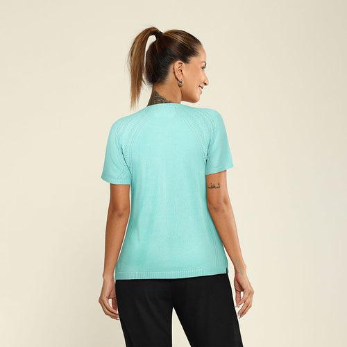 At-Ease Cotton Knit Pointelle Top