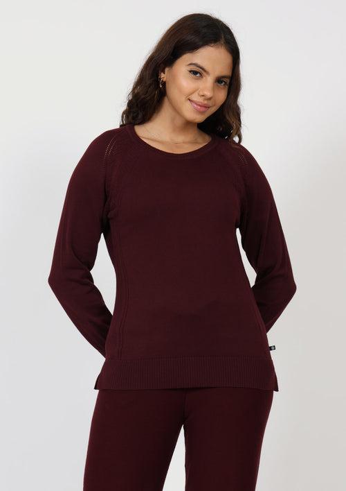 At-Ease Cotton Knit Pointelle Top - Full