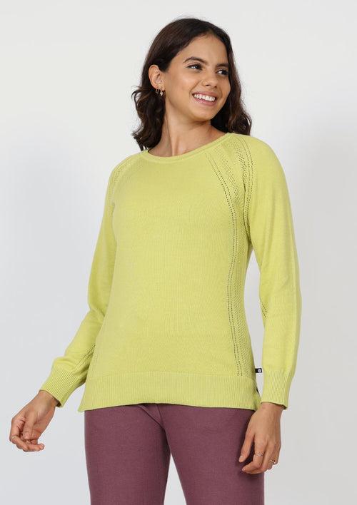 At-Ease Cotton Knit Pointelle Top - Full