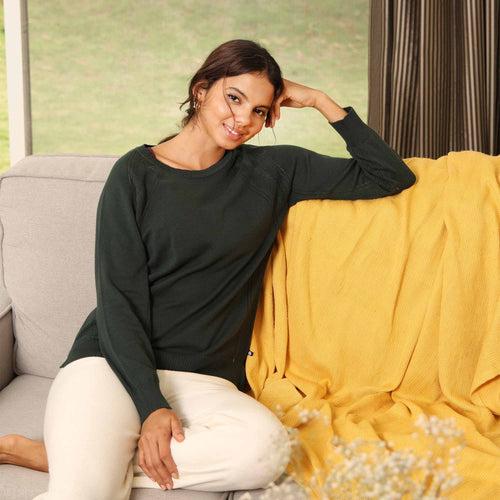 At-Ease Cotton Knit Pointelle Top - Full