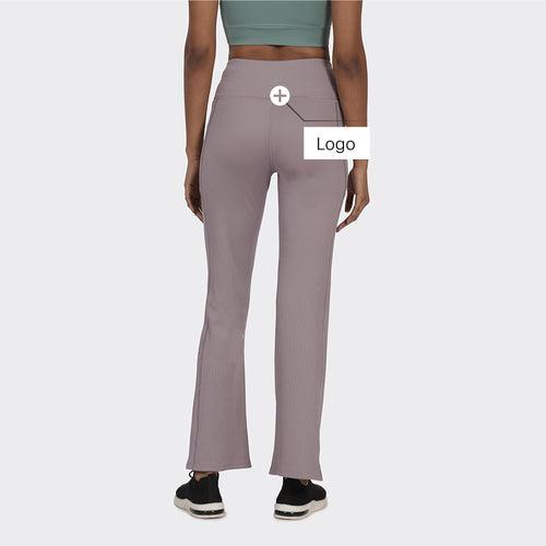 Overlap Ribbed Flare Pants