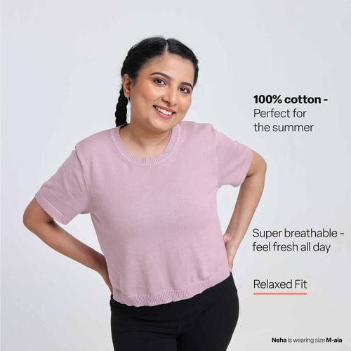 At-Ease Cotton Knit Crop Top