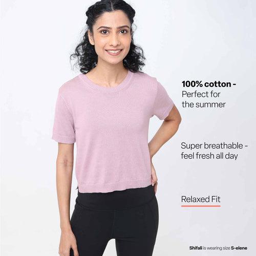 At-Ease Cotton Knit Crop Top