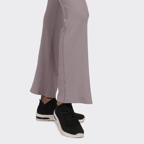 Overlap Ribbed Flare Pants