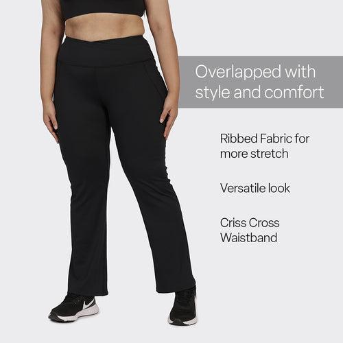 Overlap Ribbed Flare Pants