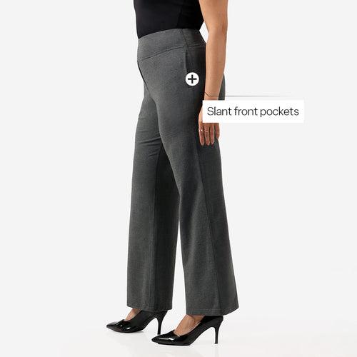 Work-To-Wine Twill Wide Leg Flare Pants