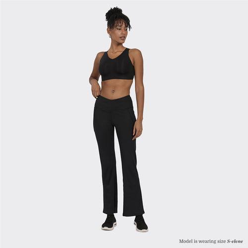 Overlap Ribbed Flare Pants