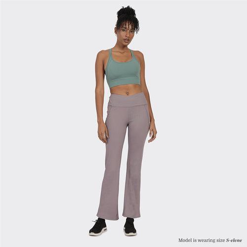 Overlap Ribbed Flare Pants