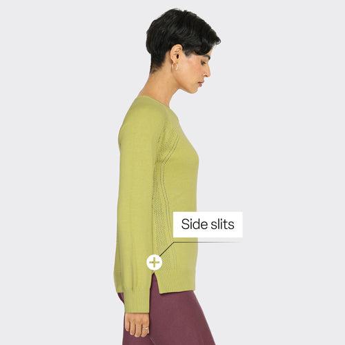 At-Ease Cotton Knit Pointelle Top - Full