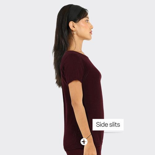 At-Ease Cotton Knit Pointelle Top