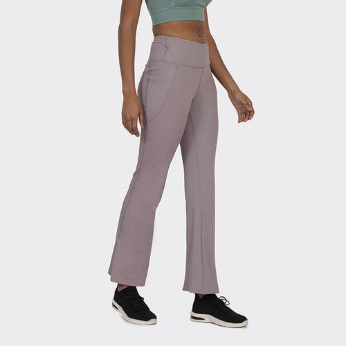 Overlap Ribbed Flare Pants