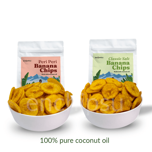 Coconut oil - Banana Chips combo : Classic Salt 250g + Peri Peri Banana Chips 250g