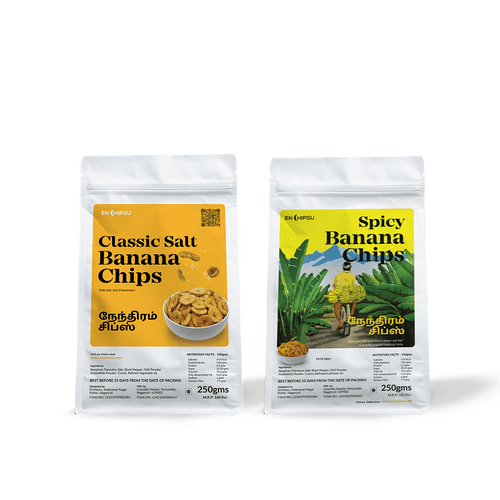 Classic Combo : Classic salt Banana Chips 250g + Spicy banana Chips 250g