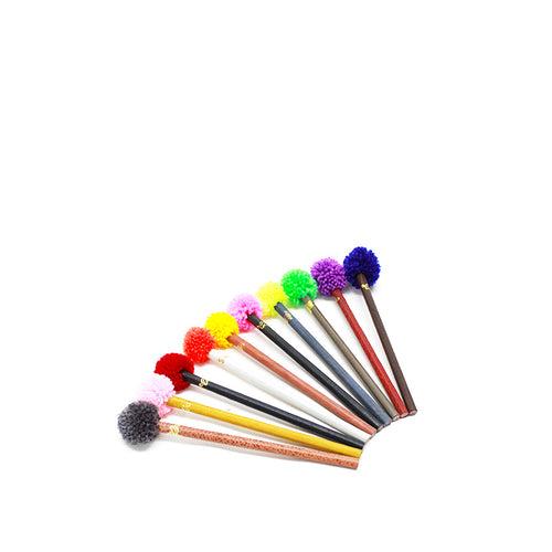 leather & pom pom pencils -10