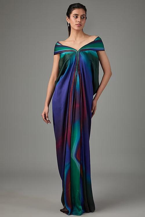 Green & Teal Metallic Polymer Gown