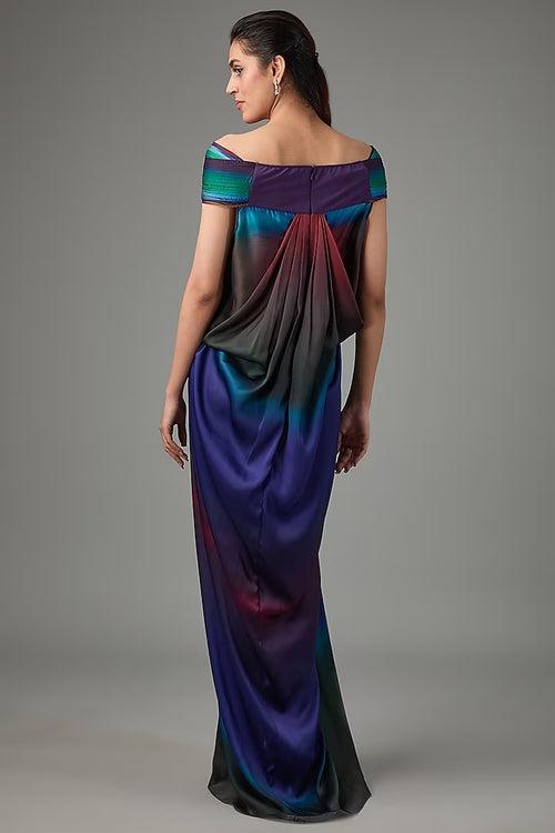 Green & Teal Metallic Polymer Gown