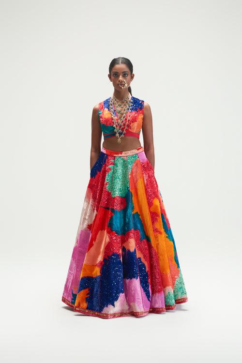 GOUACHE DARK LEHENGA SET