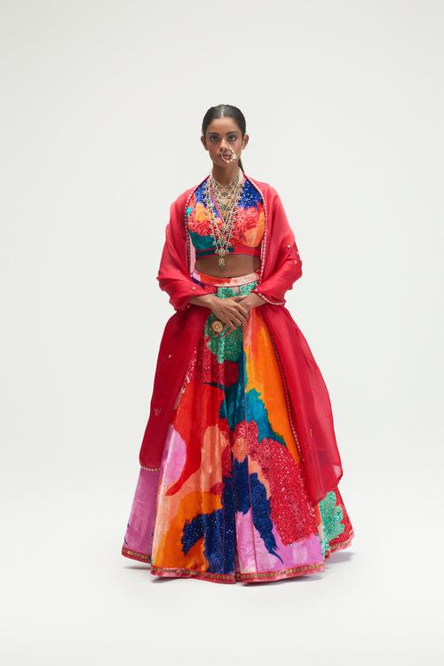 GOUACHE DARK LEHENGA SET