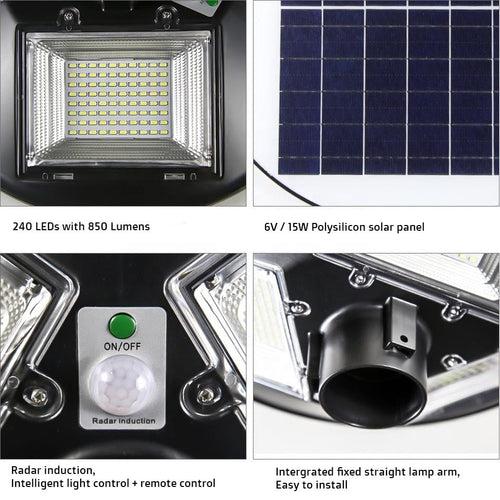 Hardoll 300W Solar UFO Light for Home Garden LED Lamp Waterproof Outdoor Lantern Lamp(Cool White)(Pole not included)