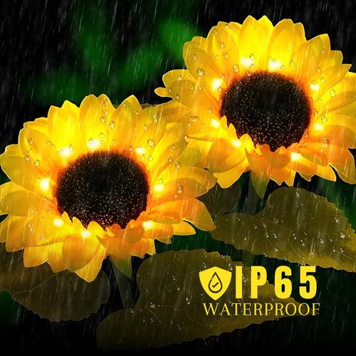 Hardoll Solar Lights Outdoor 20 LED Sunflower Lamp for Home Garden Waterproof Decoration (Warm White- Pack of 1)