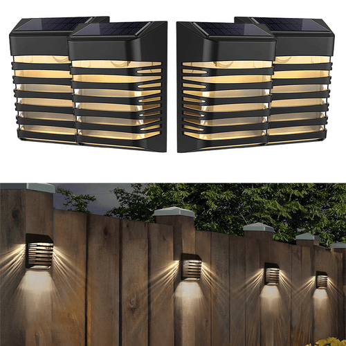 Hardoll 4 LED Solar Wall Lights for Home Waterproof Garden Outdoor Decorative Lamp(Pack of 1)