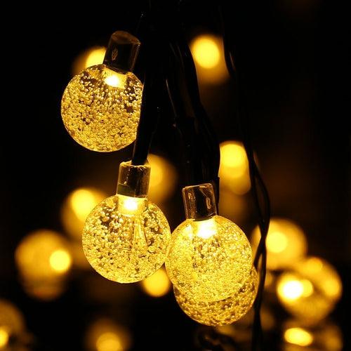 Hardoll 30 LED Crystal Ball Decorative Solar String Lights for Garden(Warm white)(Refurbished)