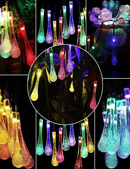 Hardoll® 30 LED 20ft Multi color Waterdrop Solar Waterproof Lights for Garden, Home, Outdoor PACK OF 1 (Refurbished)