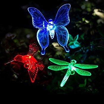 Hardoll Solar Lights For Home Garden Outdoor Stake Bird Lamp (Pack of 3, RGB) Refurbished