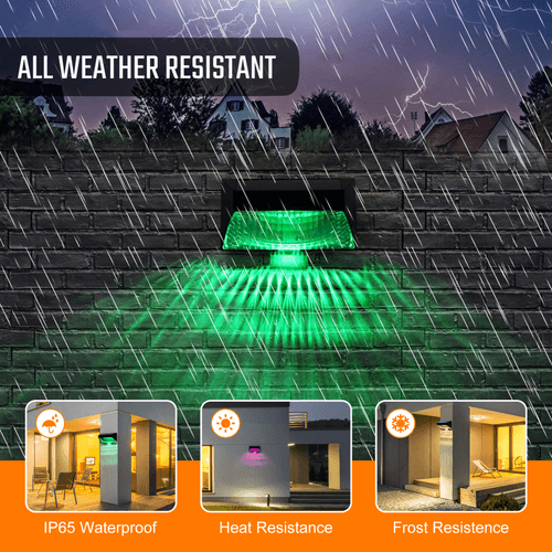 Hardoll Solar Wall Lights for Home Waterproof Garden 4 LED Outdoor Decorative Lamp (Refurbished)