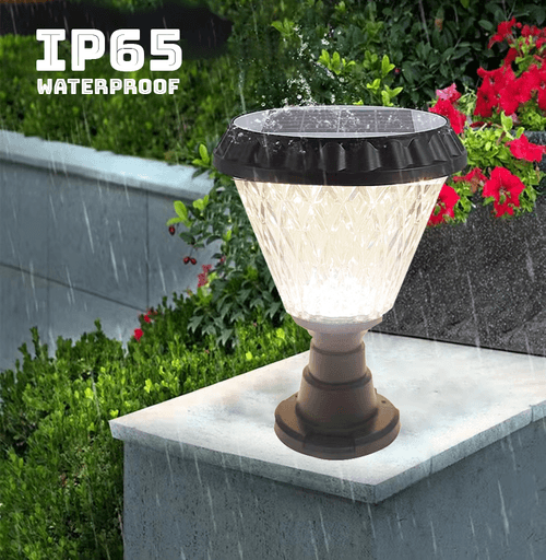 Hardoll 10W Solar Lights for Home Outdoor Garden 33 LED Waterproof Gate Lamp (Round)