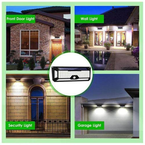 Hardoll Solar Wall Lights for Garden 136 LED Outdoor Motion Sensor Lamp for Home Waterproof (Refurbished)