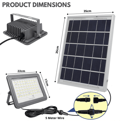 Hardoll 100W Solar Flood Light LED Outdoor for Lamp for Home Garden Waterproof(Cool White-Pack of 1) Refurbished