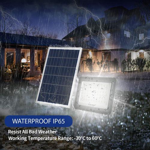 Hardoll 100W Solar Flood Light LED Outdoor for Lamp for Home Garden Waterproof(Cool White-Pack of 1) Refurbished