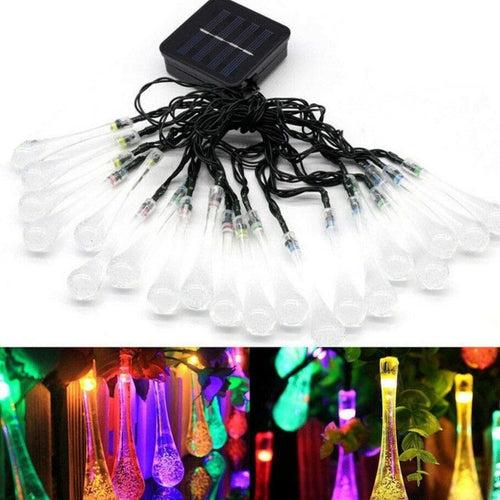 Hardoll® 30 LED 20ft Multi color Waterdrop Solar Waterproof Lights for Garden, Home, Outdoor