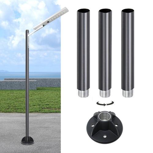 Hardoll Multi-Functional Black Aluminium Poles with base for Lights, CCTV, Wi-Fi, Bike Charging, Flags, Sign Boards and Mike Sets (Height: 4 Feet,6 Feet,8 Feet,10 Feet,12 Feet,14Feet)