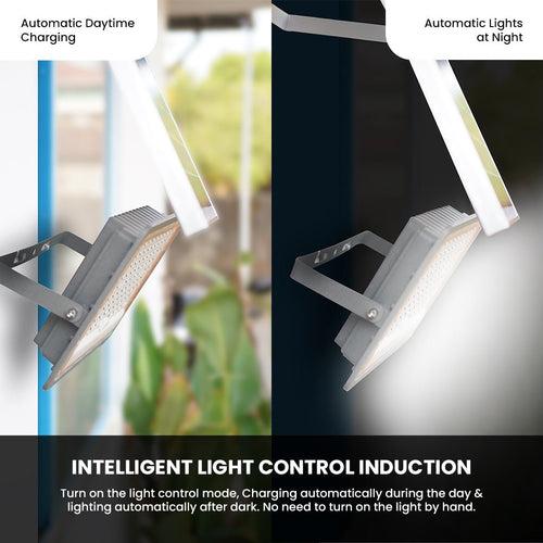 Hardoll 100W Solar Flood Light LED Outdoor for Lamp for Home Garden Waterproof(Aluminum +PC,Cool White-Pack of 1)