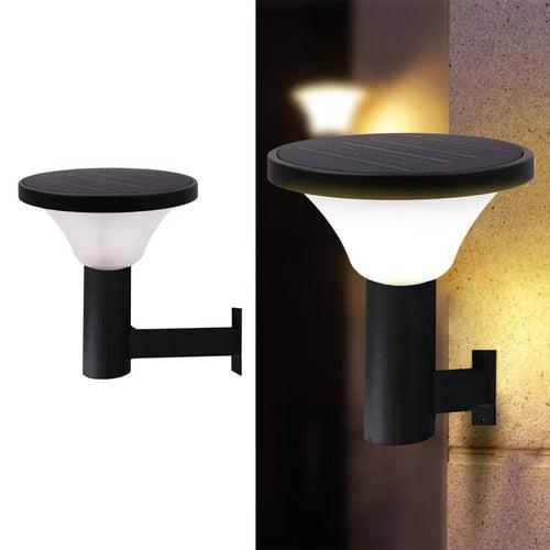 Hardoll 15W Solar Pillar Lights for Outdoor Home Garden Waterproof Wall Lamp(Round Shape-Pack of 1)