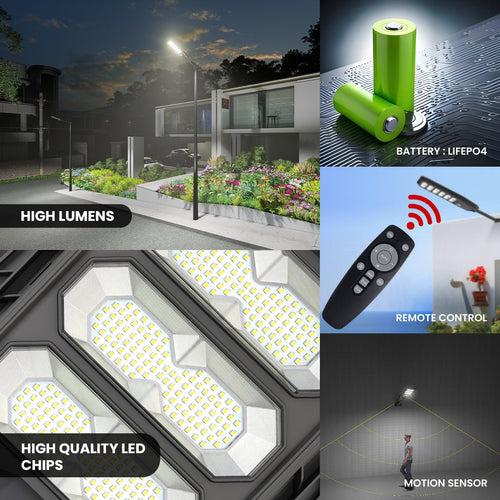 Hardoll 400W All in One Solar Street Light LED Outdoor Waterproof Lamp for Home Garden (ABS-Pack of 1)