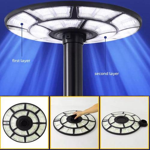 Hardoll 500W Solar UFO Light for Home Garden LED Lamp Waterproof Outdoor Lantern Lamp(Cool White)(Pole not Included) (Refurbished)