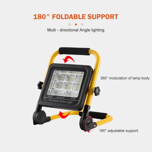 Hardoll 50W Solar Portable LED Work Light Waterproof Outdoor Camping Emergency Car Job Site Lighting (Refurbished)