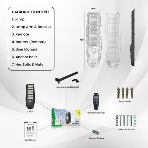 Hardoll 600W All in One Solar Street Light LED Outdoor Waterproof Lamp for Home Garden (ABS-Pack of 1)