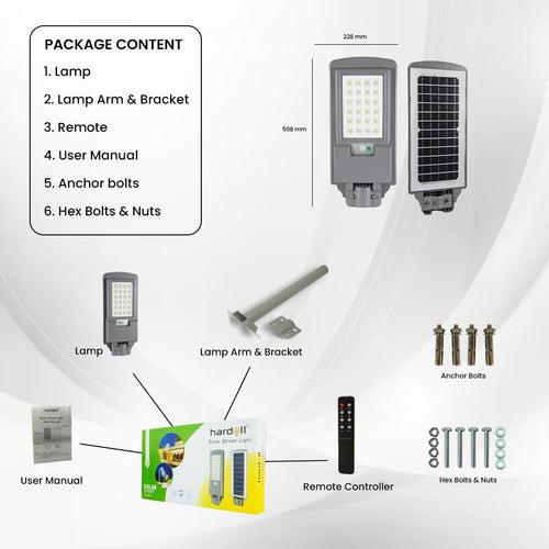 Hardoll 60W All in One Solar Street Light LED Outdoor Waterproof Lamp for Home Garden,ABS Upgraged Model (Cool White-Pack of 1)