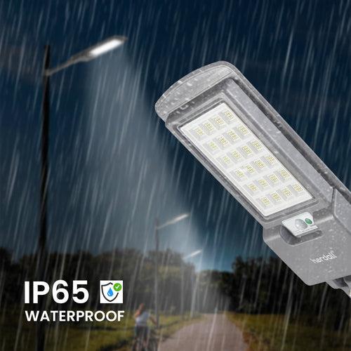 Hardoll 60W All in One Solar Street Light LED Outdoor Waterproof Lamp for Home Garden,ABS Upgraged Model (Cool White-Pack of 1)