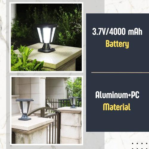 Hardoll Solar Lights for Home Outdoor Garden 198 LED Waterproof Pillar Wall Gate Post Lamp (Pack of 1-Warm White and Cool White, Aluminum+PC)