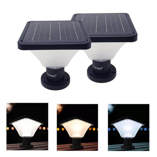 Hardoll Solar Pillar Lights for Outdoor Home Garden Waterproof Wall Gate Post Lamp (Square Shape)