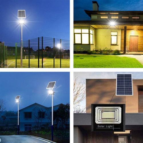 Hanthelios Solar Outdoor Flood Light 100W LED for Lamp Home Garden Waterproof