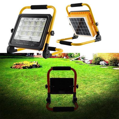 Hardoll 100W Solar Portable LED Work Light Waterproof Outdoor Camping Emergency Car Job Site Lighting (Refurbished)