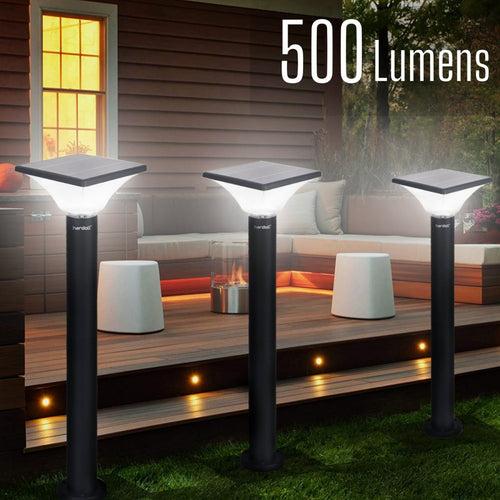 Hardoll 10W Solar Lights for Home Outdoor Garden 40 LED Waterproof Pillar Wall Gate Post Lamp with Pole Upgraded Model(Square Shape-Pack of 1)