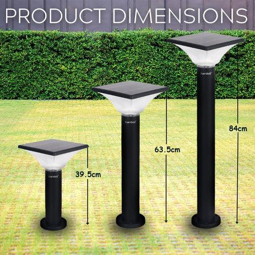 Hardoll 10W Solar Lights for Home Outdoor Garden 40 LED Waterproof Pillar Wall Gate Post Lamp with Pole Upgraded Model(Square Shape-Pack of 1)