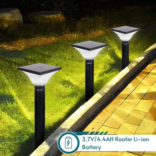 Hardoll 10W Solar Lights for Home Outdoor Garden 40 LED Waterproof Pillar Wall Gate Post Lamp with Pole Upgraded Model(Square Shape-Pack of 1)